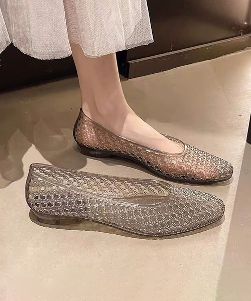 LA VORAGINE(ラ ヴォラジネ)の「透かし編みジェリーシューズ/jelly flat shoes(サンダル・レディース・Black/A/BROWN・24cm/23cm/23.5cm)」の12枚目の写真