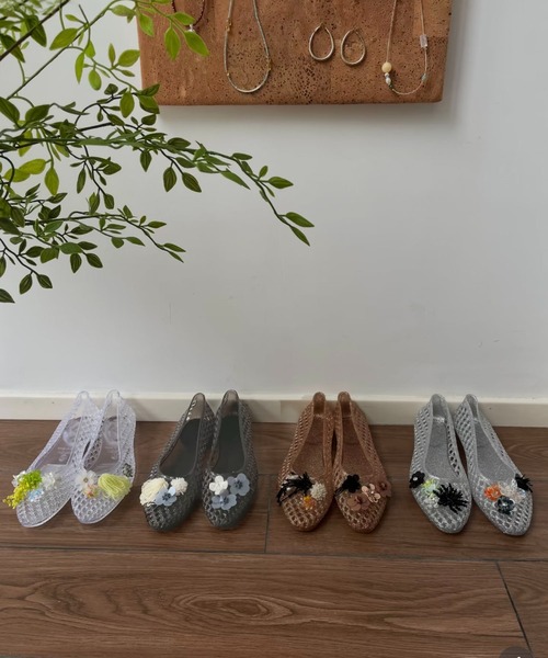 LA VORAGINE(ラ ヴォラジネ)の「透かし編みジェリーシューズ/jelly flat shoes(サンダル・レディース・Black/A/BROWN・24cm/23cm/23.5cm)」の13枚目の写真