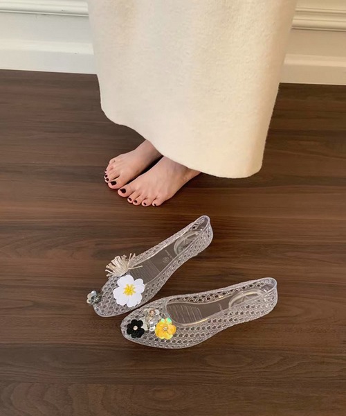 LA VORAGINE(ラ ヴォラジネ)の「透かし編みジェリーシューズ/jelly flat shoes(サンダル・レディース・Black/A/BROWN・24cm/23cm/23.5cm)」の19枚目の写真