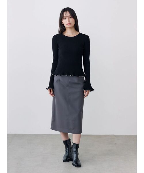 TONAL(トーナル)の「ボールチェーンフレアスリーブリブニット(ニット/セーター・レディース・オフホワイト/ブラック/ボルドー・MEDIUM)」の18枚目の写真
