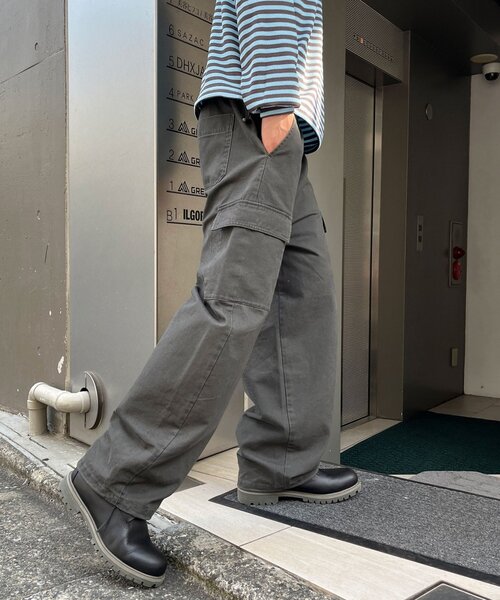 CIAOPANIC(チャオパニック)の「ツイルカーブカーゴパンツ(カーゴパンツ・メンズ・ベージュ/ブラック・LARGE/MEDIUM)」の1枚目の写真