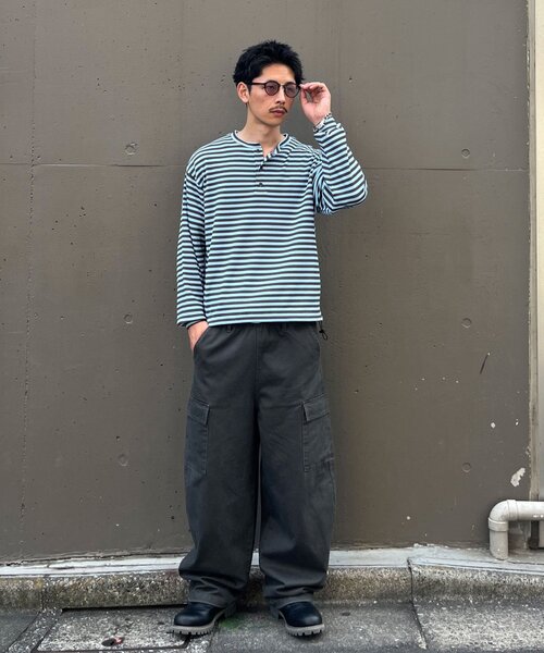 CIAOPANIC(チャオパニック)の「ツイルカーブカーゴパンツ(カーゴパンツ・メンズ・ベージュ/ブラック・LARGE/MEDIUM)」の6枚目の写真