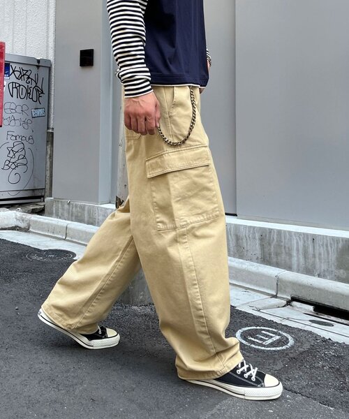 CIAOPANIC(チャオパニック)の「ツイルカーブカーゴパンツ(カーゴパンツ・メンズ・ベージュ/ブラック・LARGE/MEDIUM)」の10枚目の写真