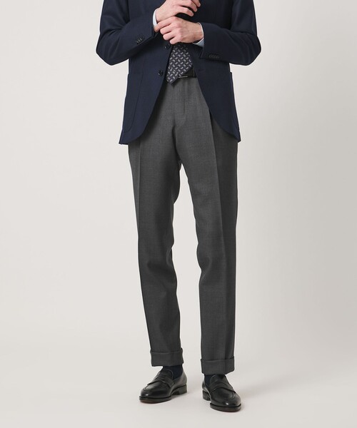 UNITED ARROWS（ユナイテッドアローズ）の「サージ クリース テーパード 1プリーツ スラックス（スラックス・メンズ・ネイビー/グレー系・48/46/44/50）」の3枚目の写真