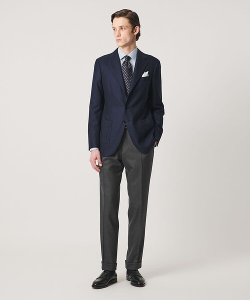 UNITED ARROWS（ユナイテッドアローズ）の「サージ クリース テーパード 1プリーツ スラックス（スラックス・メンズ・ネイビー/グレー系・48/46/44/50）」の5枚目の写真