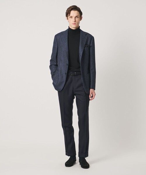UNITED ARROWS（ユナイテッドアローズ）の「サージ クリース テーパード 1プリーツ スラックス（スラックス・メンズ・ネイビー/グレー系・48/46/44/50）」の7枚目の写真