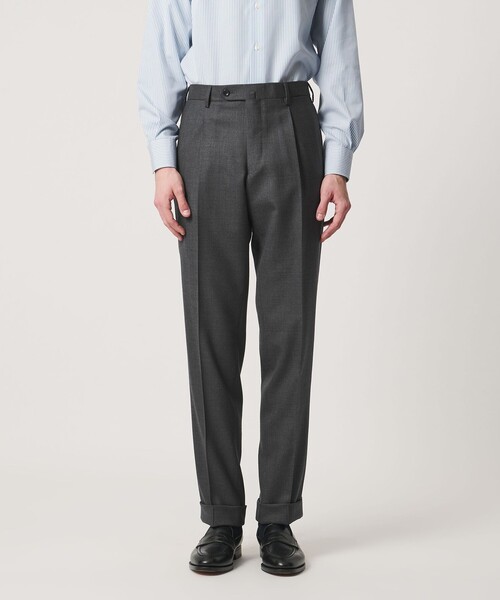 UNITED ARROWS（ユナイテッドアローズ）の「サージ クリース テーパード 1プリーツ スラックス（スラックス・メンズ・ネイビー/グレー系・48/46/44/50）」の8枚目の写真