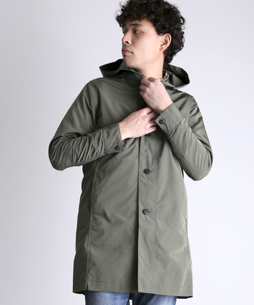 Denime(ドゥニーム)の「POLY/NYLON MODS COAT/ポリエステル・ナイロンモッズコート(モッズコート・メンズ・オリーブ/オフホワイト・MEDIUM/LARGE)」の13枚目の写真