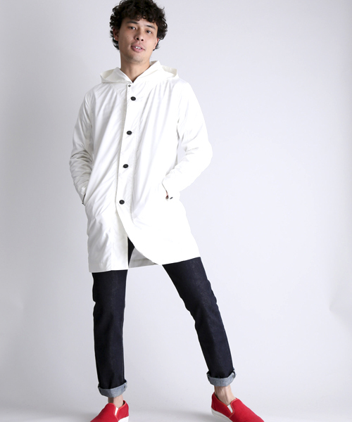 Denime(ドゥニーム)の「POLY/NYLON MODS COAT/ポリエステル・ナイロンモッズコート(モッズコート・メンズ・オリーブ/オフホワイト・MEDIUM/LARGE)」の15枚目の写真