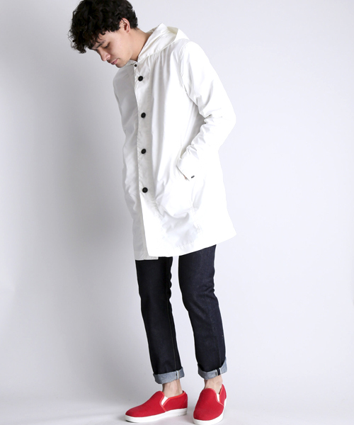 Denime(ドゥニーム)の「POLY/NYLON MODS COAT/ポリエステル・ナイロンモッズコート(モッズコート・メンズ・オリーブ/オフホワイト・MEDIUM/LARGE)」の16枚目の写真