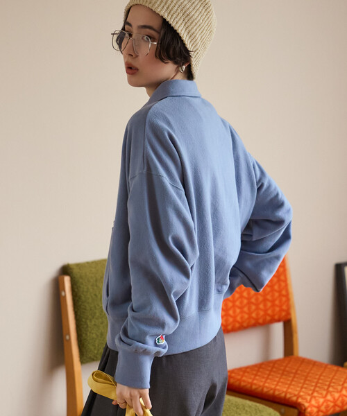 FREAK'S STORE(フリークスストア)の「FRUIT OF THE LOOM×FREAK'S STORE/フルーツオブザルーム 別注 ハーフジップスウェット(Tシャツ/カットソー・レディース・イエロー/サックスブルー/ライトグレー・フリ-)」の12枚目の写真