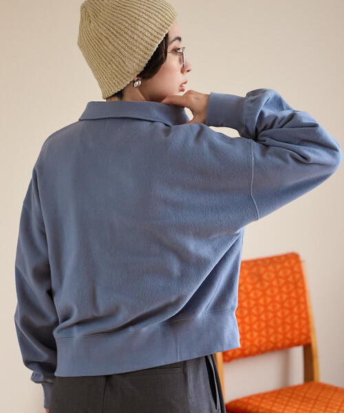 FREAK'S STORE(フリークスストア)の「FRUIT OF THE LOOM×FREAK'S STORE/フルーツオブザルーム 別注 ハーフジップスウェット(Tシャツ/カットソー・レディース・イエロー/サックスブルー/ライトグレー・フリ-)」の13枚目の写真