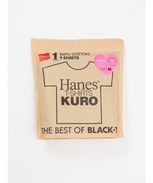 HANES(ヘインズ)の「【Hanes/ヘインズ】レディース Hanes T-SHIRTS KURO for HER クルーネックTシャツ(Tシャツ/カットソー・レディース・ブラック・LARGE/MEDIUM)」の2枚目の写真