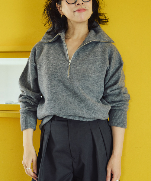 IENA LA BOUCLE(イエナラブークル)の「《追加》IENA LA BOUCLE ZIP プルオーバー(ニット/セーター・レディース・チャコールグレー/ブラック・FREE)」の18枚目の写真