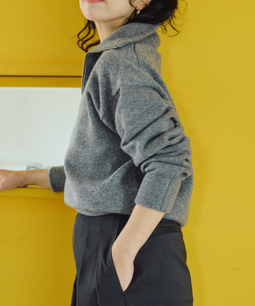 IENA LA BOUCLE(イエナラブークル)の「《追加》IENA LA BOUCLE ZIP プルオーバー(ニット/セーター・レディース・チャコールグレー/ブラック・FREE)」の19枚目の写真