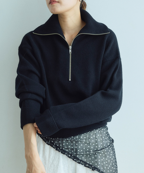 IENA LA BOUCLE(イエナラブークル)の「《追加》IENA LA BOUCLE ZIP プルオーバー(ニット/セーター・レディース・チャコールグレー/ブラック・FREE)」の3枚目の写真