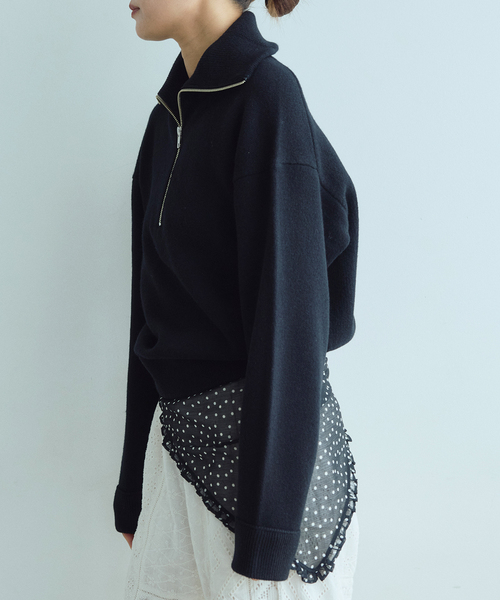 IENA LA BOUCLE(イエナラブークル)の「《追加》IENA LA BOUCLE ZIP プルオーバー(ニット/セーター・レディース・チャコールグレー/ブラック・FREE)」の4枚目の写真