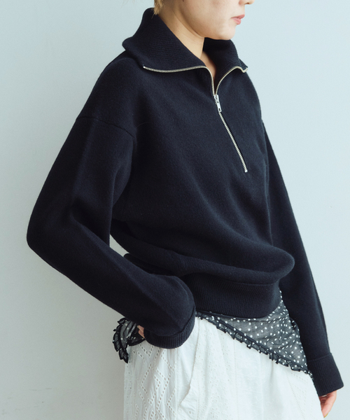 IENA LA BOUCLE(イエナラブークル)の「《追加》IENA LA BOUCLE ZIP プルオーバー(ニット/セーター・レディース・チャコールグレー/ブラック・FREE)」の6枚目の写真