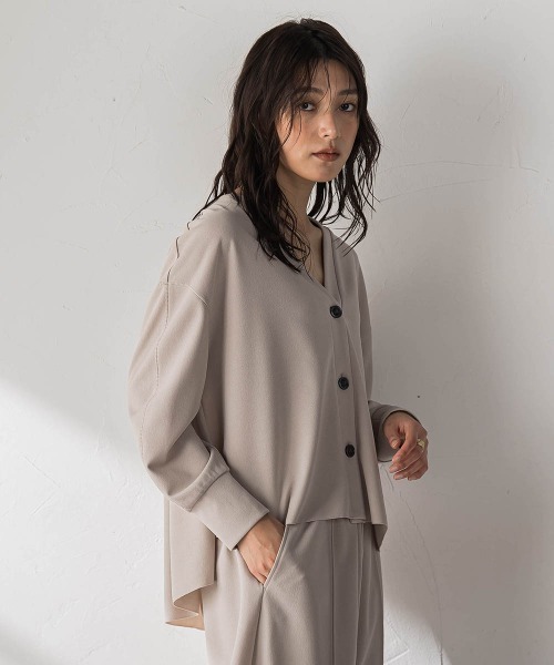 MAYSON GREY(メイソングレイ)の「NEW叶えるカットカーディガン(Tシャツ/カットソー・レディース・ブラック/オフホワイト/ベージュ・M)」の6枚目の写真