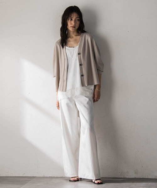 MAYSON GREY(メイソングレイ)の「NEW叶えるカットカーディガン(Tシャツ/カットソー・レディース・ブラック/オフホワイト/ベージュ・M)」の18枚目の写真