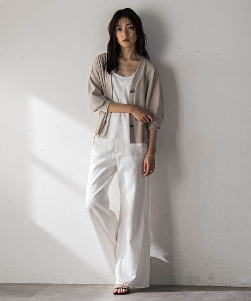 MAYSON GREY(メイソングレイ)の「NEW叶えるカットカーディガン(Tシャツ/カットソー・レディース・ブラック/オフホワイト/ベージュ・M)」の19枚目の写真