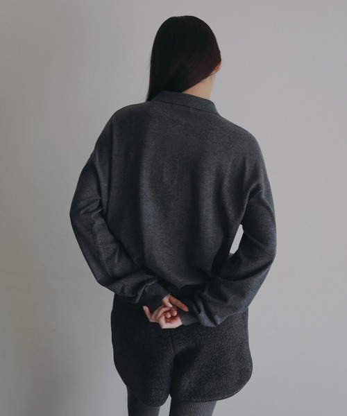 anuke(アンヌーク)の「Highgauge Polo Tops(Tシャツ/カットソー・レディース・ブラウン/チャコールグレー・FREE)」の16枚目の写真