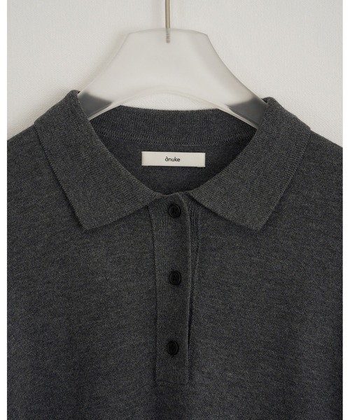 anuke(アンヌーク)の「Highgauge Polo Tops(Tシャツ/カットソー・レディース・ブラウン/チャコールグレー・FREE)」の7枚目の写真
