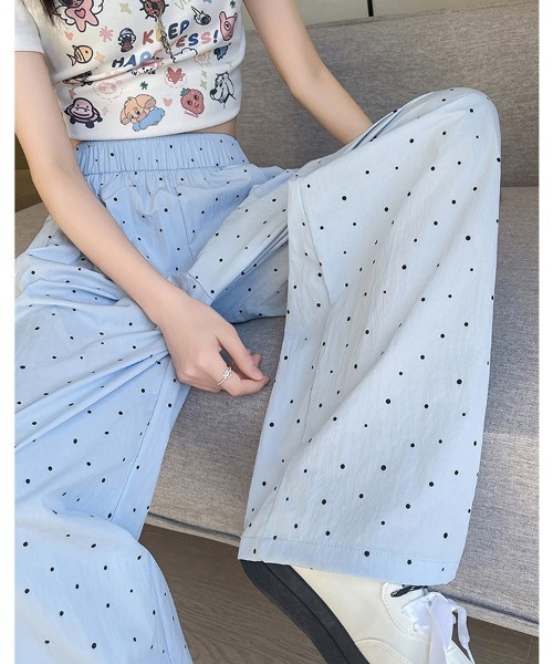 ONEP STAR(ワンピスター)の「ドット柄ワイドロングパンツ(その他パンツ・レディース・ライトブルー/ブラック/ピンク/ベージュ・X-LARGE/MEDIUM/LARGE)」の22枚目の写真