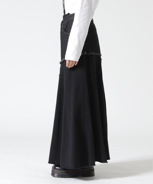 AULA AILA(アウラアイラ)の「AULA AILA/アウラアイラ/DENIM SWEAT DOCKING FLARE SKIRT(スカート・レディース・ブラック/ブルー系その他3・0)」の6枚目の写真