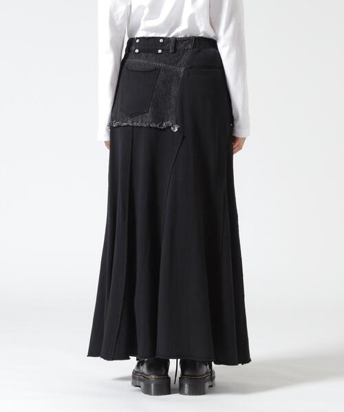 AULA AILA(アウラアイラ)の「AULA AILA/アウラアイラ/DENIM SWEAT DOCKING FLARE SKIRT(スカート・レディース・ブラック/ブルー系その他3・0)」の7枚目の写真