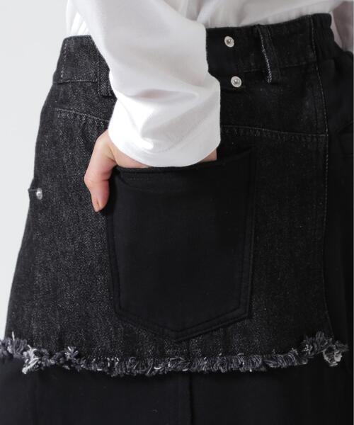 AULA AILA(アウラアイラ)の「AULA AILA/アウラアイラ/DENIM SWEAT DOCKING FLARE SKIRT(スカート・レディース・ブラック/ブルー系その他3・0)」の12枚目の写真