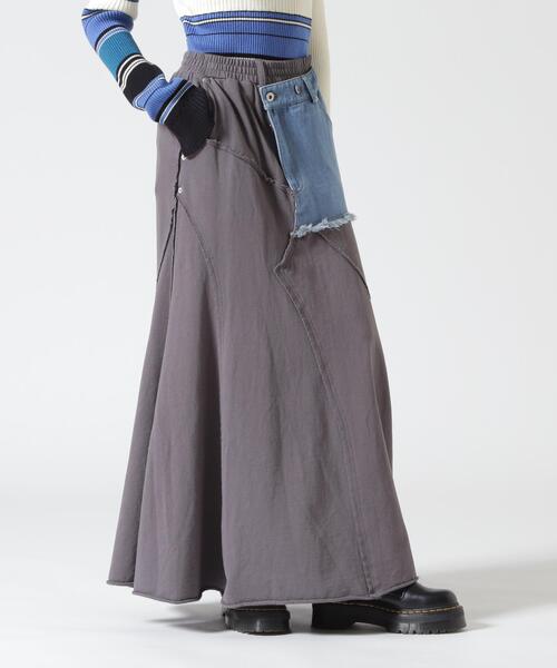 AULA AILA(アウラアイラ)の「AULA AILA/アウラアイラ/DENIM SWEAT DOCKING FLARE SKIRT(スカート・レディース・ブラック/ブルー系その他3・0)」の21枚目の写真