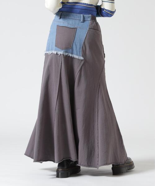 AULA AILA(アウラアイラ)の「AULA AILA/アウラアイラ/DENIM SWEAT DOCKING FLARE SKIRT(スカート・レディース・ブラック/ブルー系その他3・0)」の22枚目の写真