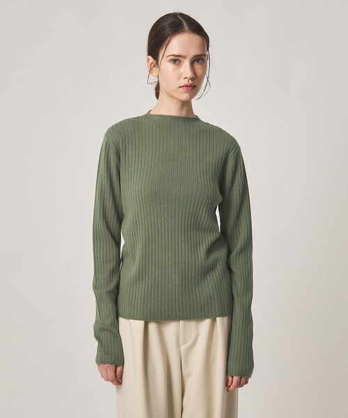Steven Alan(スティーブンアラン)の「<Steven Alan>コットン カシミヤ ボトルネック ニット(ニット/セーター・レディース・モカ/オフホワイト/オリーブ/ネイビー・FREE)」の1枚目の写真