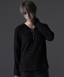 『CavariA/キャバリア』汚しニットソー長袖VネックTEE
