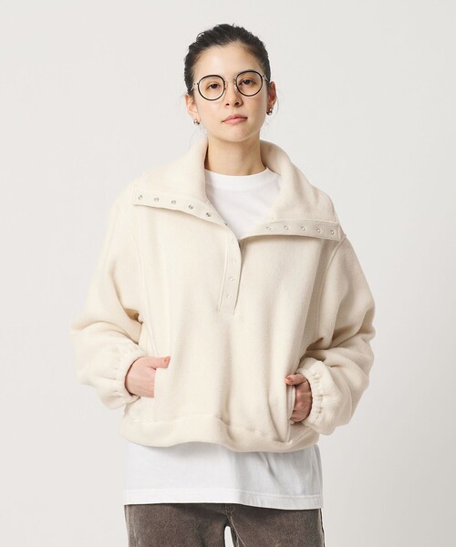BEAUTY&YOUTH UNITED ARROWS(ビューティーアンドユースユナイテッドアローズ)の「フリース スナップ プルオーバー(Tシャツ/カットソー・レディース・ネイビー/オフホワイト/オレンジ/モカ・FREE)」の2枚目の写真