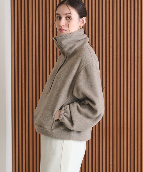 BEAUTY&YOUTH UNITED ARROWS(ビューティーアンドユースユナイテッドアローズ)の「フリース スナップ プルオーバー(Tシャツ/カットソー・レディース・ネイビー/オフホワイト/オレンジ/モカ・FREE)」の1枚目の写真