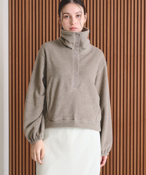 BEAUTY&YOUTH UNITED ARROWS(ビューティーアンドユースユナイテッドアローズ)の「フリース スナップ プルオーバー(Tシャツ/カットソー・レディース・ネイビー/オフホワイト/オレンジ/モカ・FREE)」の5枚目の写真