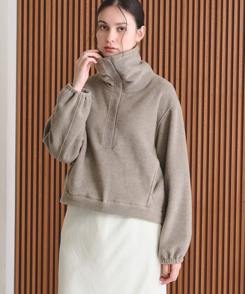 BEAUTY&YOUTH UNITED ARROWS(ビューティーアンドユースユナイテッドアローズ)の「フリース スナップ プルオーバー(Tシャツ/カットソー・レディース・ネイビー/オフホワイト/オレンジ/モカ・FREE)」の7枚目の写真