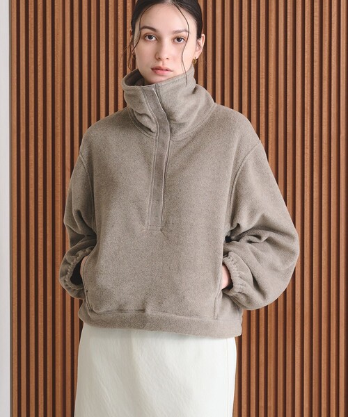 BEAUTY&YOUTH UNITED ARROWS(ビューティーアンドユースユナイテッドアローズ)の「フリース スナップ プルオーバー(Tシャツ/カットソー・レディース・ネイビー/オフホワイト/オレンジ/モカ・FREE)」の8枚目の写真