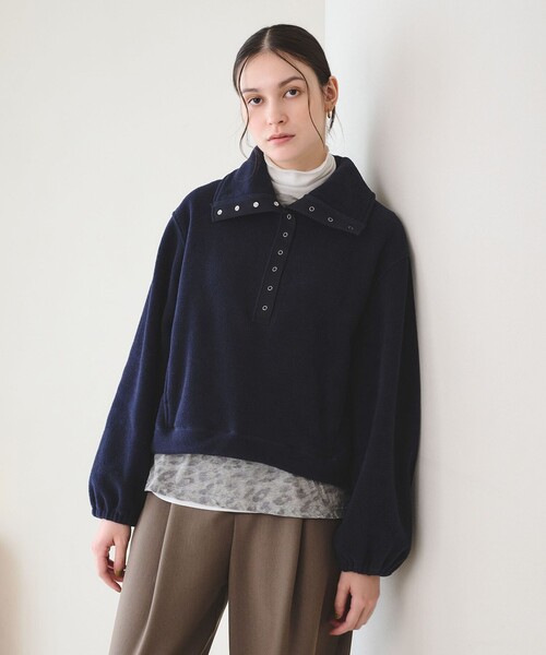 BEAUTY&YOUTH UNITED ARROWS(ビューティーアンドユースユナイテッドアローズ)の「フリース スナップ プルオーバー(Tシャツ/カットソー・レディース・ネイビー/オフホワイト/オレンジ/モカ・FREE)」の13枚目の写真
