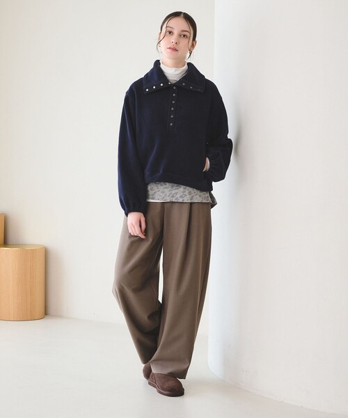 BEAUTY&YOUTH UNITED ARROWS(ビューティーアンドユースユナイテッドアローズ)の「フリース スナップ プルオーバー(Tシャツ/カットソー・レディース・ネイビー/オフホワイト/オレンジ/モカ・FREE)」の15枚目の写真