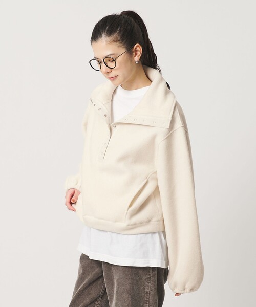 BEAUTY&YOUTH UNITED ARROWS(ビューティーアンドユースユナイテッドアローズ)の「フリース スナップ プルオーバー(Tシャツ/カットソー・レディース・ネイビー/オフホワイト/オレンジ/モカ・FREE)」の18枚目の写真