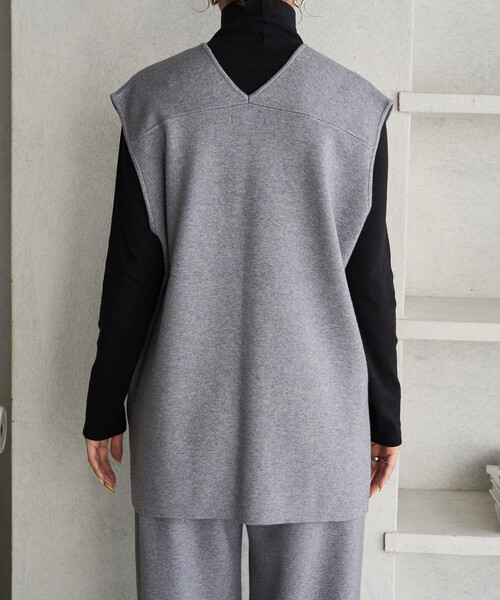 FREAK'S STORE（フリークスストア）の「限定展開　Vネック ニットベスト セットアップ(ベスト・パンツ)（その他パンツ・レディース・ブラック/ベージュ/ブラウン/グレー/ネイビー/ナチュラル・MEDIUM/SMALL）」の10枚目の写真