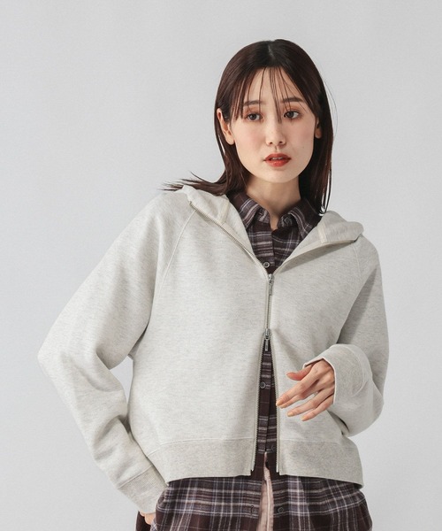 GLOBAL WORK(グローバルワーク)の「ジョーゼットダンボールZIPパーカー/1017808(パーカー・レディース・オートミール/杢グレー/ブラック・MEDIUM/LARGE)」の15枚目の写真