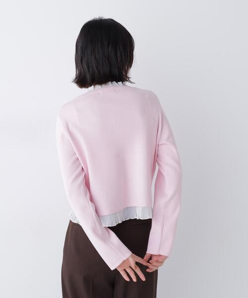NATURAL BEAUTY BASIC(ナチュラルビューティーベーシック)の「シアーフリルトリムカーディガン(カーディガン/ボレロ・レディース・ブラック/ピンク/オフホワイト・FREE)」の19枚目の写真