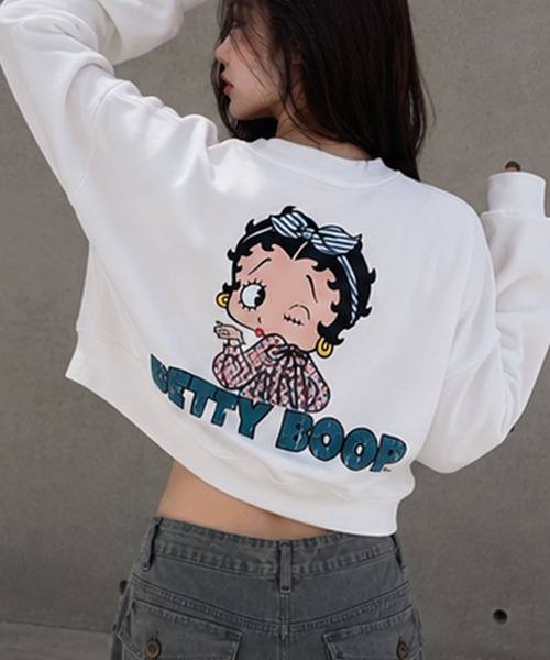 GLAMOROUS JANE(グラマラスジェーン)の「BETTY BOOPプリントショート丈トレーナー(スウェット・レディース・ブラック/レッド/オフホワイト・FREE)」の14枚目の写真