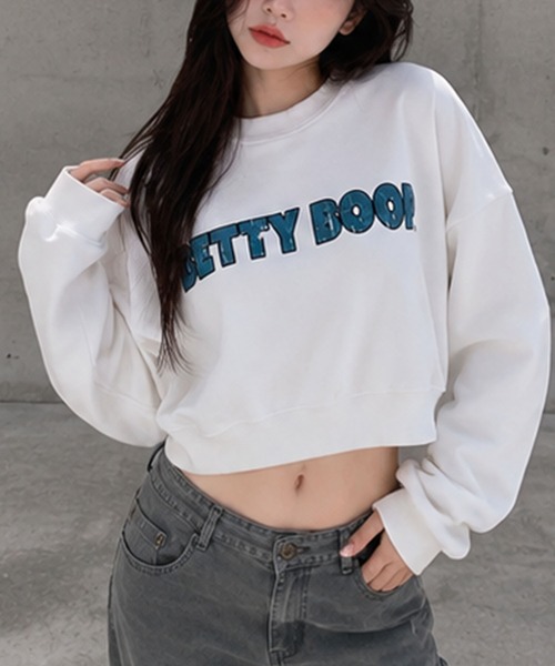 GLAMOROUS JANE(グラマラスジェーン)の「BETTY BOOPプリントショート丈トレーナー(スウェット・レディース・ブラック/レッド/オフホワイト・FREE)」の16枚目の写真