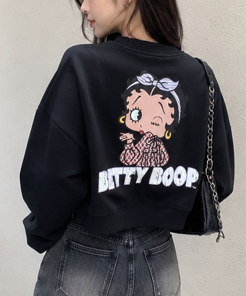 GLAMOROUS JANE(グラマラスジェーン)の「BETTY BOOPプリントショート丈トレーナー(スウェット・レディース・ブラック/レッド/オフホワイト・FREE)」の12枚目の写真