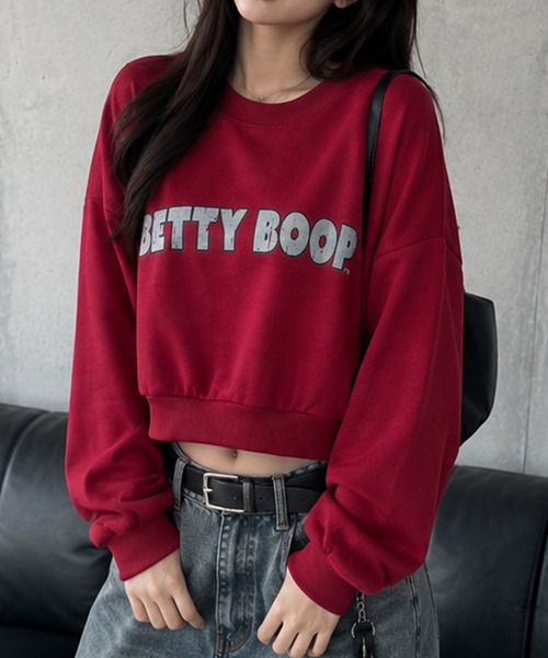 GLAMOROUS JANE(グラマラスジェーン)の「BETTY BOOPプリントショート丈トレーナー(スウェット・レディース・ブラック/レッド/オフホワイト・FREE)」の10枚目の写真